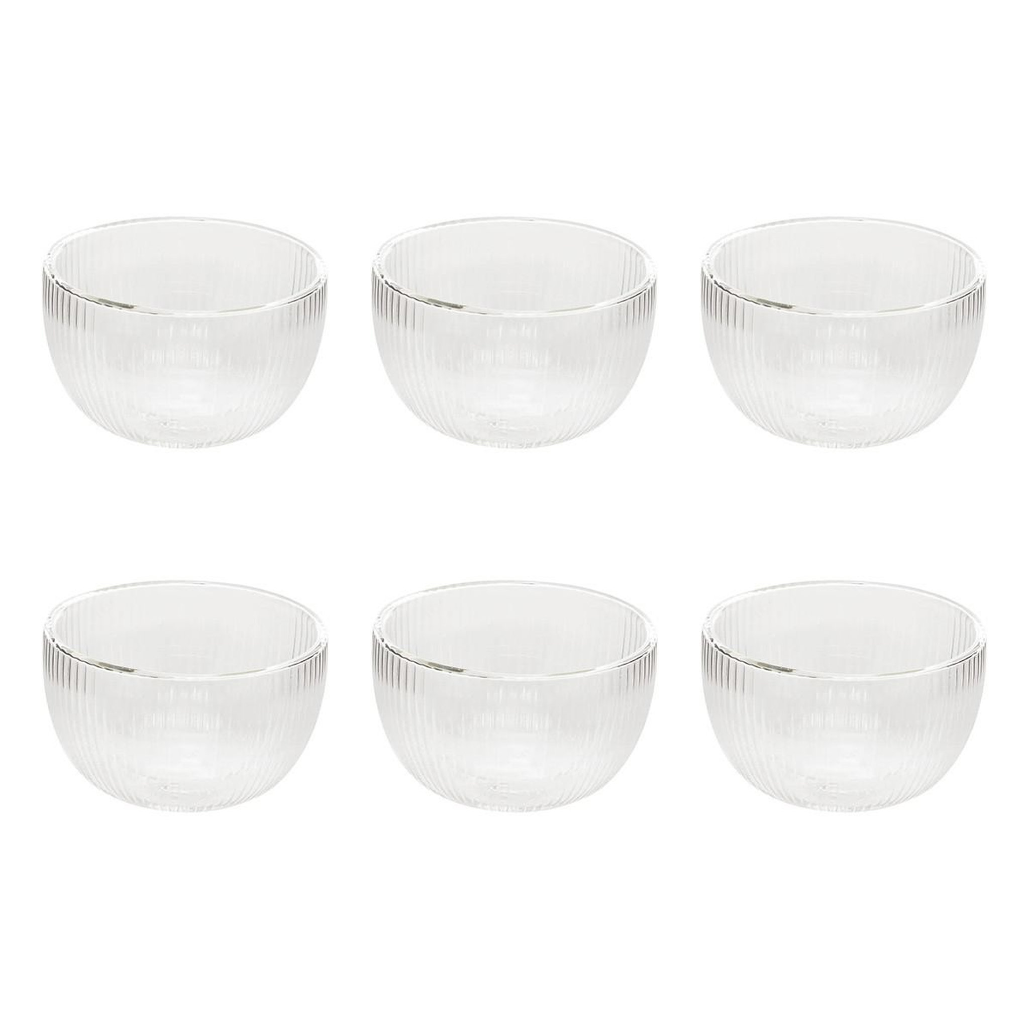 SECRET DE GOURMET Lot de 6 bols striés  cléa  50cl transparent