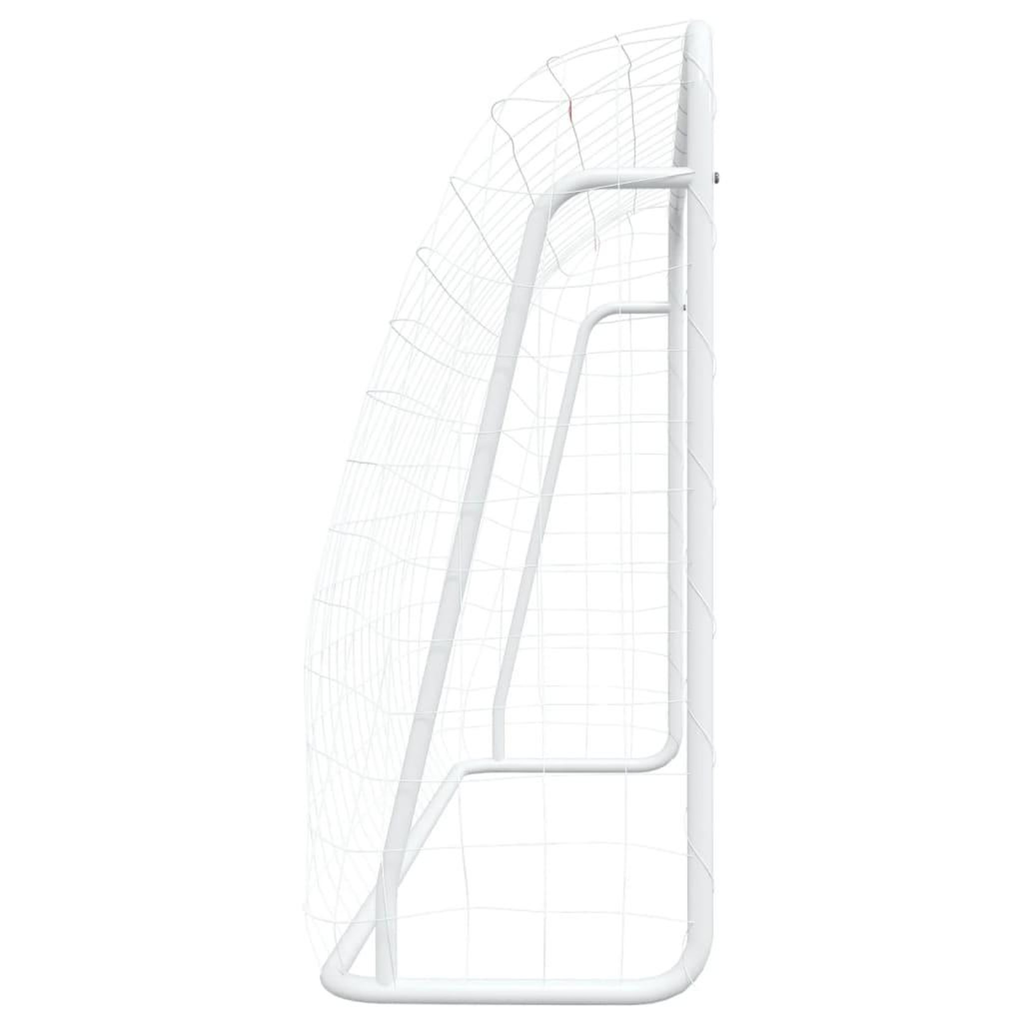 Voir la diapositive 4 : VIDAXL But de football et filet blanc 214x75x152 cm acier et polyester