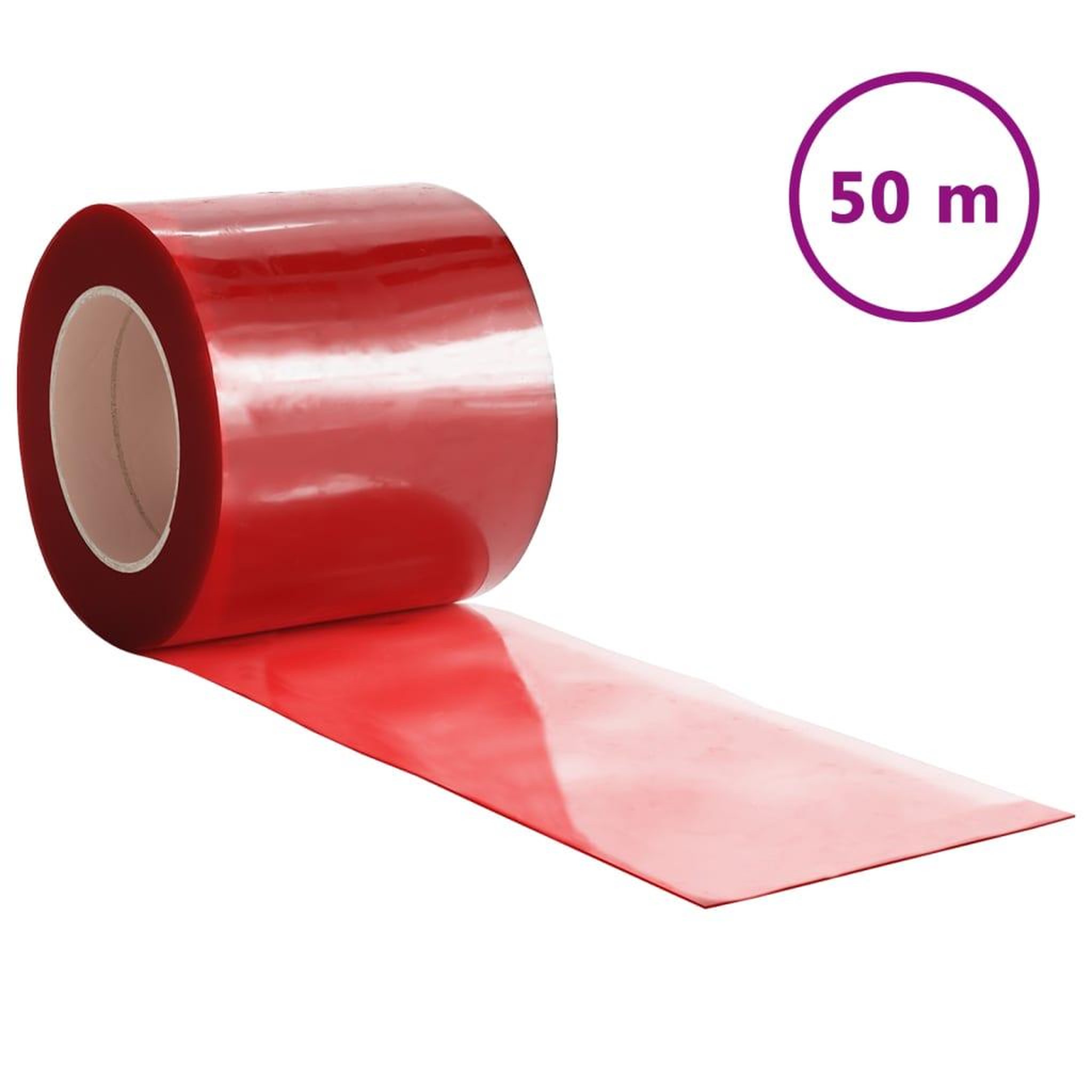 Voir la diapositive 2 : VIDAXL Rideau de porte rouge 200 mmx1,6 mm 50 m PVC