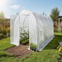 Voir la diapositive 2 : Habitat et Jardin Serre tunelle de jardin avec porte 4,5 x 2 m  Mimosa  - 9 m² - 180g - Blanc