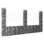 Voir la diapositive 1 : VIDAXL Panier de gabion en forme de U avec 3 poteaux Fer 260x20x150 cm