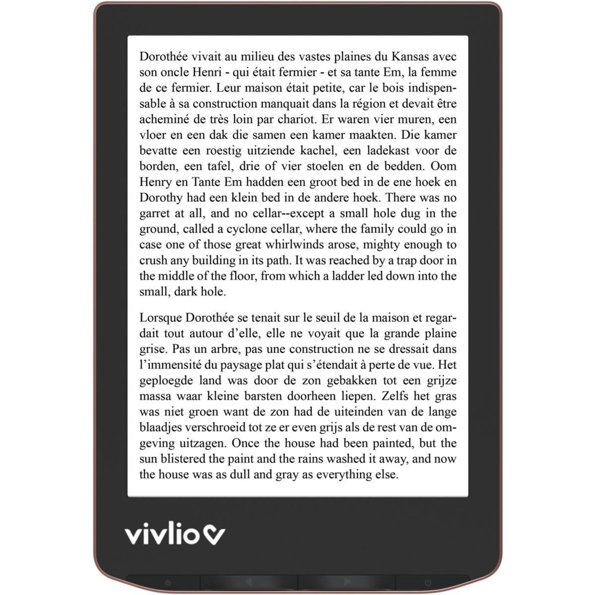Voir la diapositive 2 : VIVLIO Liseuse ebook light hd bronze