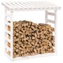 Voir la diapositive 4 : VIDAXL Support pour bois de chauffage Blanc 108x64,5x110cm Bois de pin