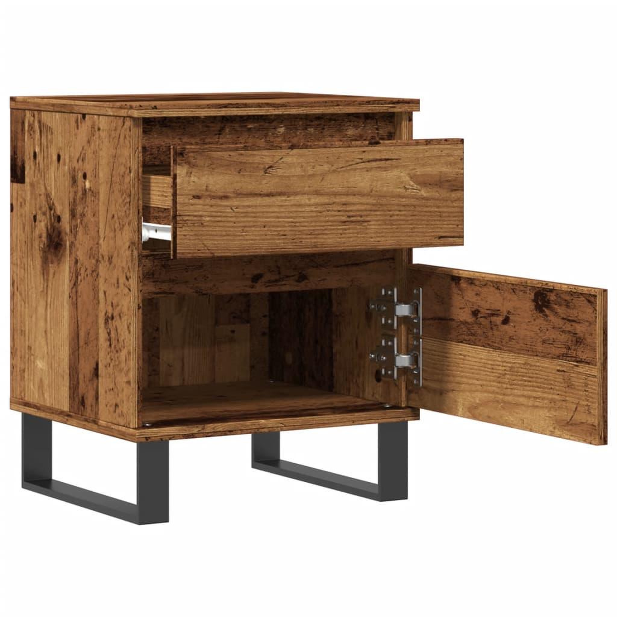 Voir la diapositive 5 : VIDAXL Tables de chevet 2 pcs vieux bois 40x35x50 cm bois d'ingenierie