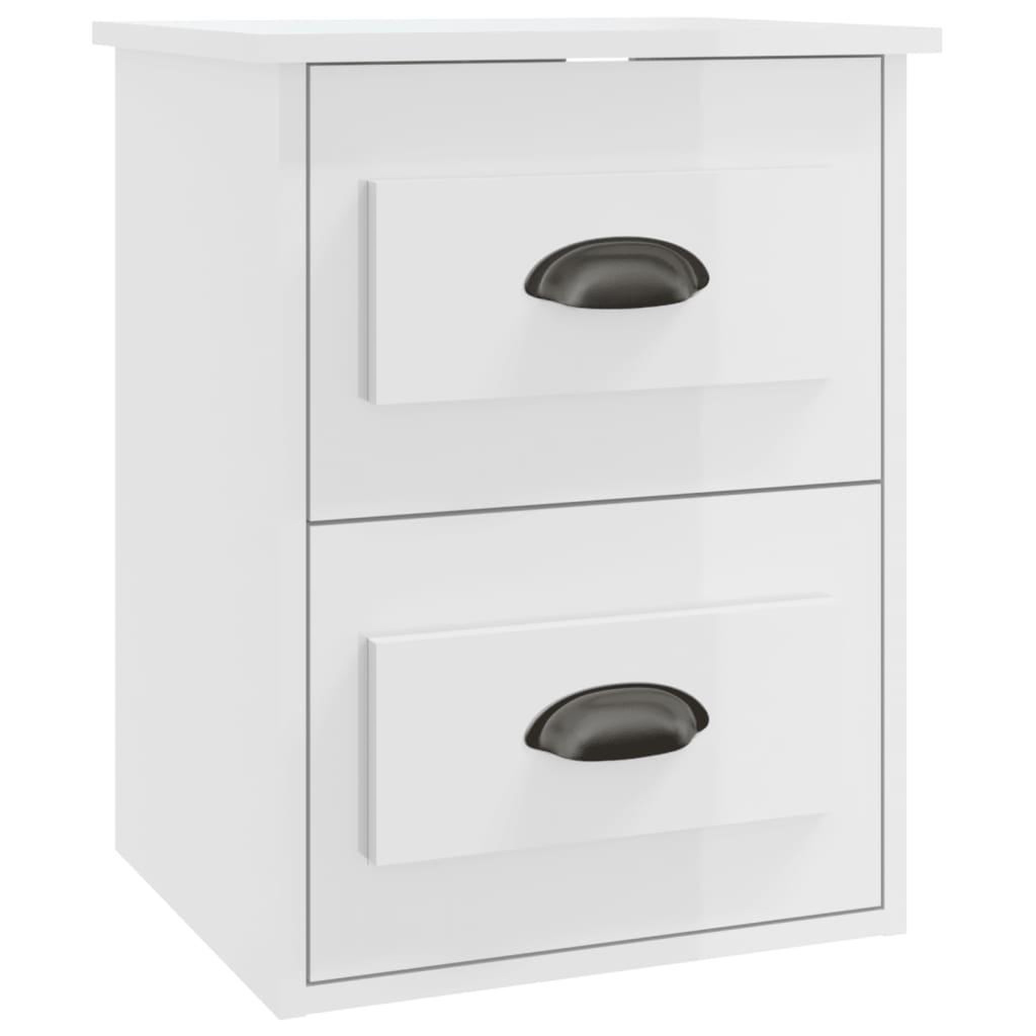 Voir la diapositive 2 : VIDAXL Table de chevet murale blanc brillant 41,5x36x53 cm