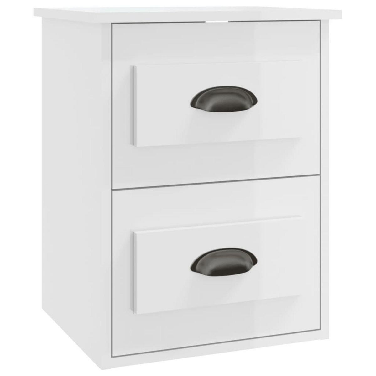 VIDAXL Table de chevet murale blanc brillant 41,5x36x53 cm