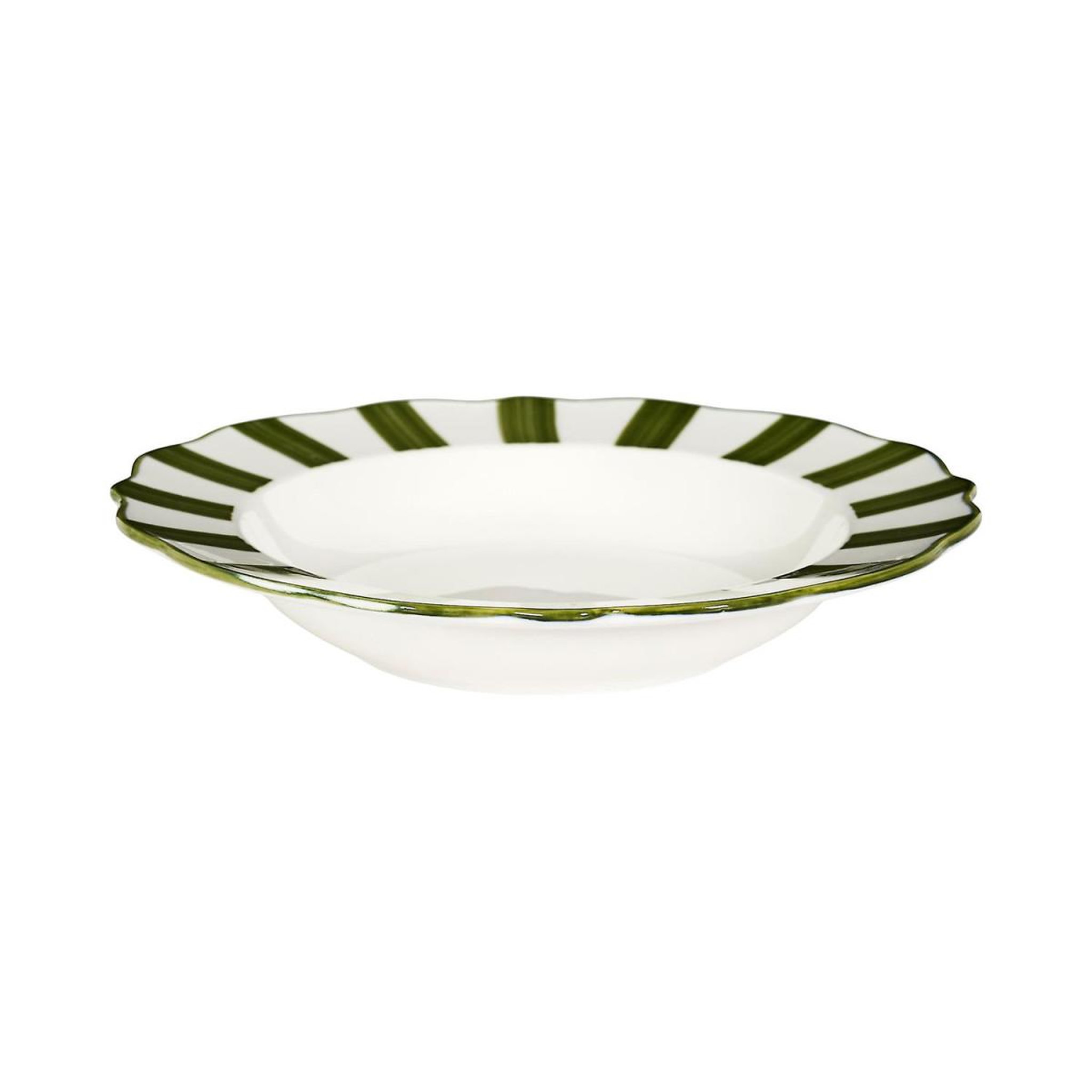 Voir la diapositive 2 : COOK CONCEPT Lot de 6 assiettes creuses  cleo  20cm vert & blanc