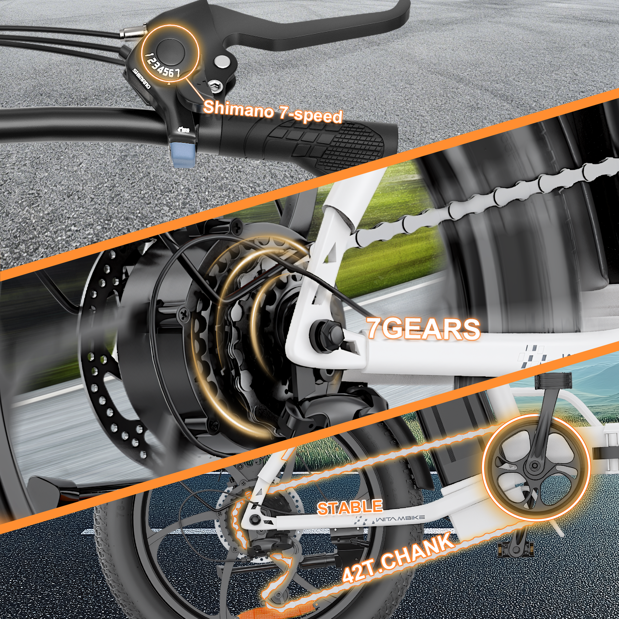 Voir la diapositive 5 : WITAMBIKE Vélo électrique pliant Witambike C16