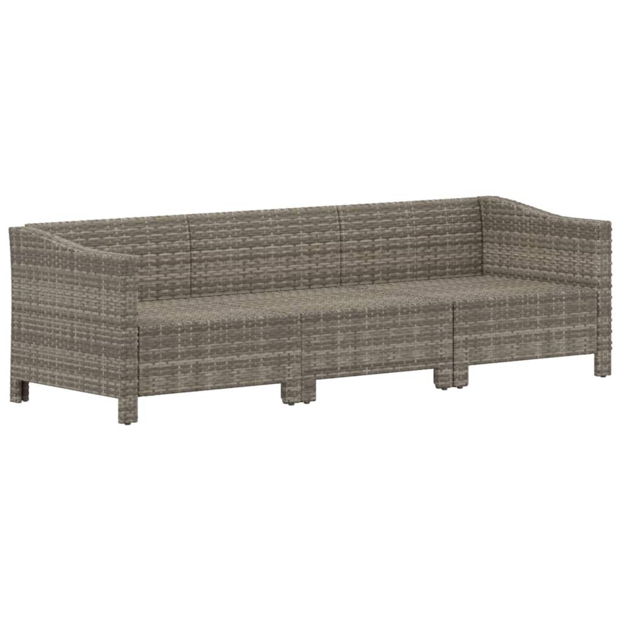 Voir la diapositive 4 : VIDAXL Salon de jardin 3 pcs avec coussins Gris Resine tressee