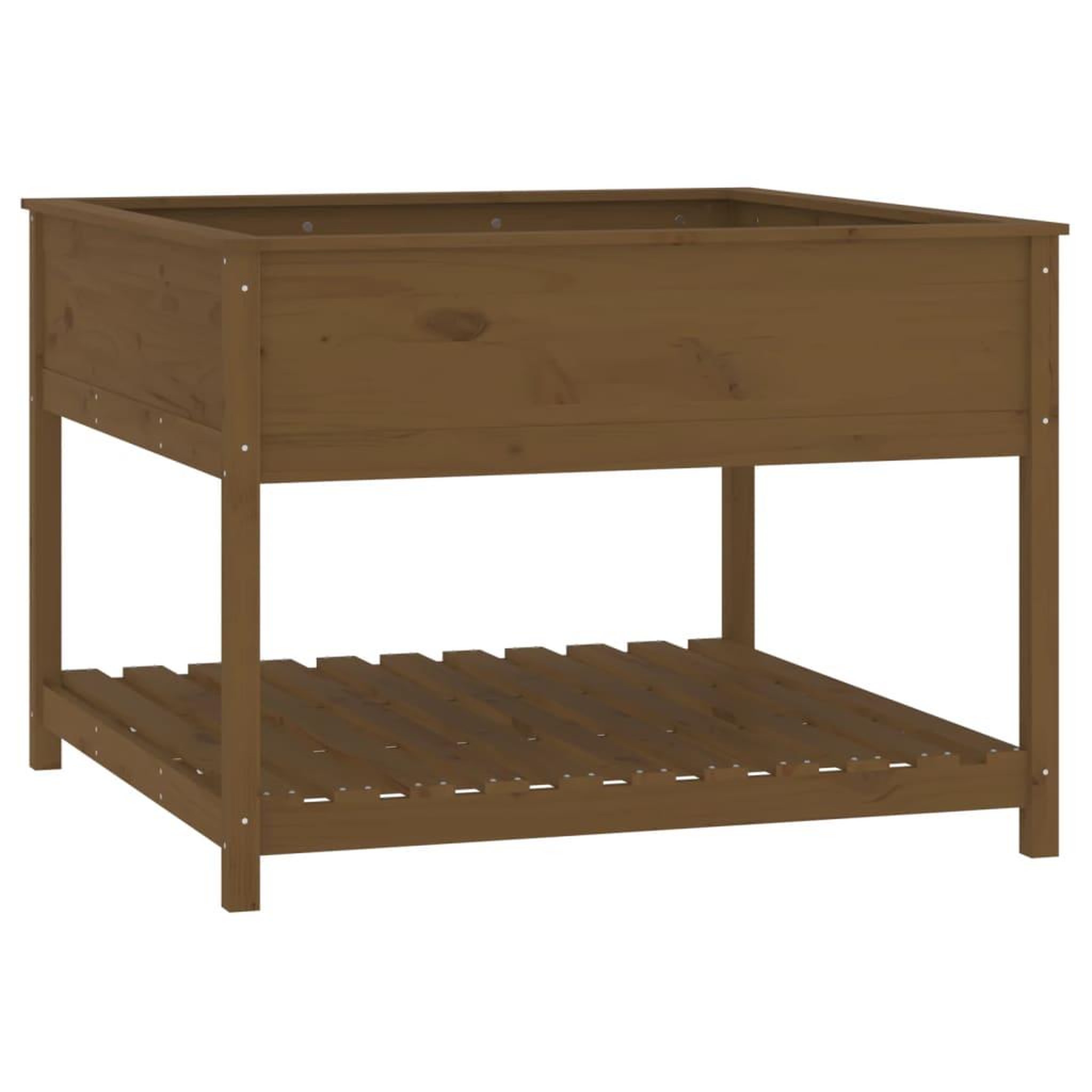 Voir la diapositive 2 : VIDAXL Jardiniere et etagere Marron miel 111,5x111,5x81 cm Bois de pin