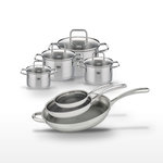 ELO Lot de 3 Poêles 24/28/32 cm et 4 Faitouts 12/14/16/20 cm Elo Relief Evolution