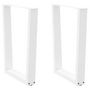 Voir la diapositive 1 : VIDAXL Pieds de table a manger forme V 2pcs blanc 70x(72-73,3)cm acier