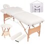 Voir la diapositive 1 : VIDAXL Table de massage pliable et tabouret 10 cm d'epaisseur Blanc