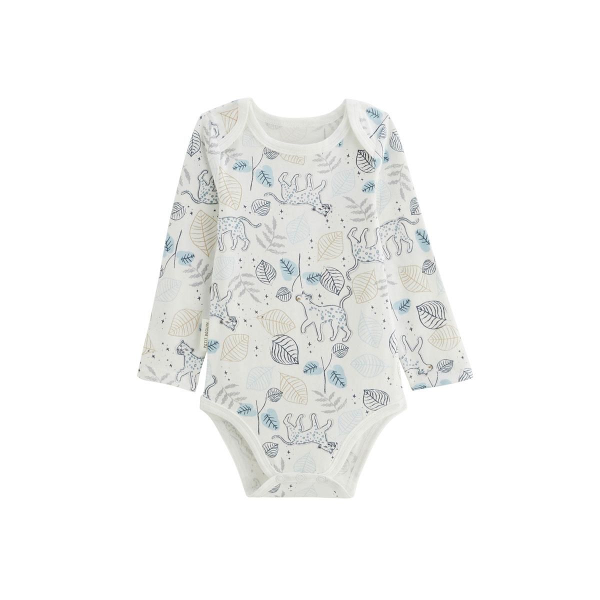 Petit Béguin Lot de 2 bodies bébé manches longues Félintrépide