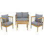 Voir la diapositive 1 : Habitat et Jardin Salon de jardin en bois avec coussins inclus  Milano  - 4 places - Gris