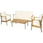 Voir la diapositive 4 : Habitat et Jardin Salon de jardin en bois d'acacia avec coussins  Chilwell  - 5 places - Beige