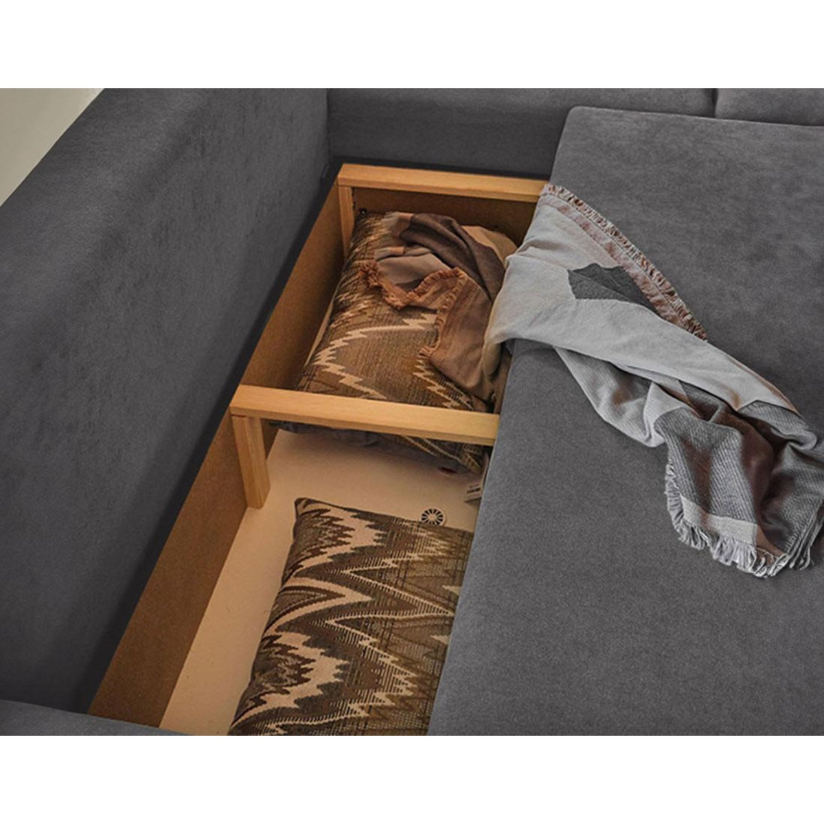 BEST MOBILIER Lena - canapé d'angle réversible convertible - 4 places - style scandinave