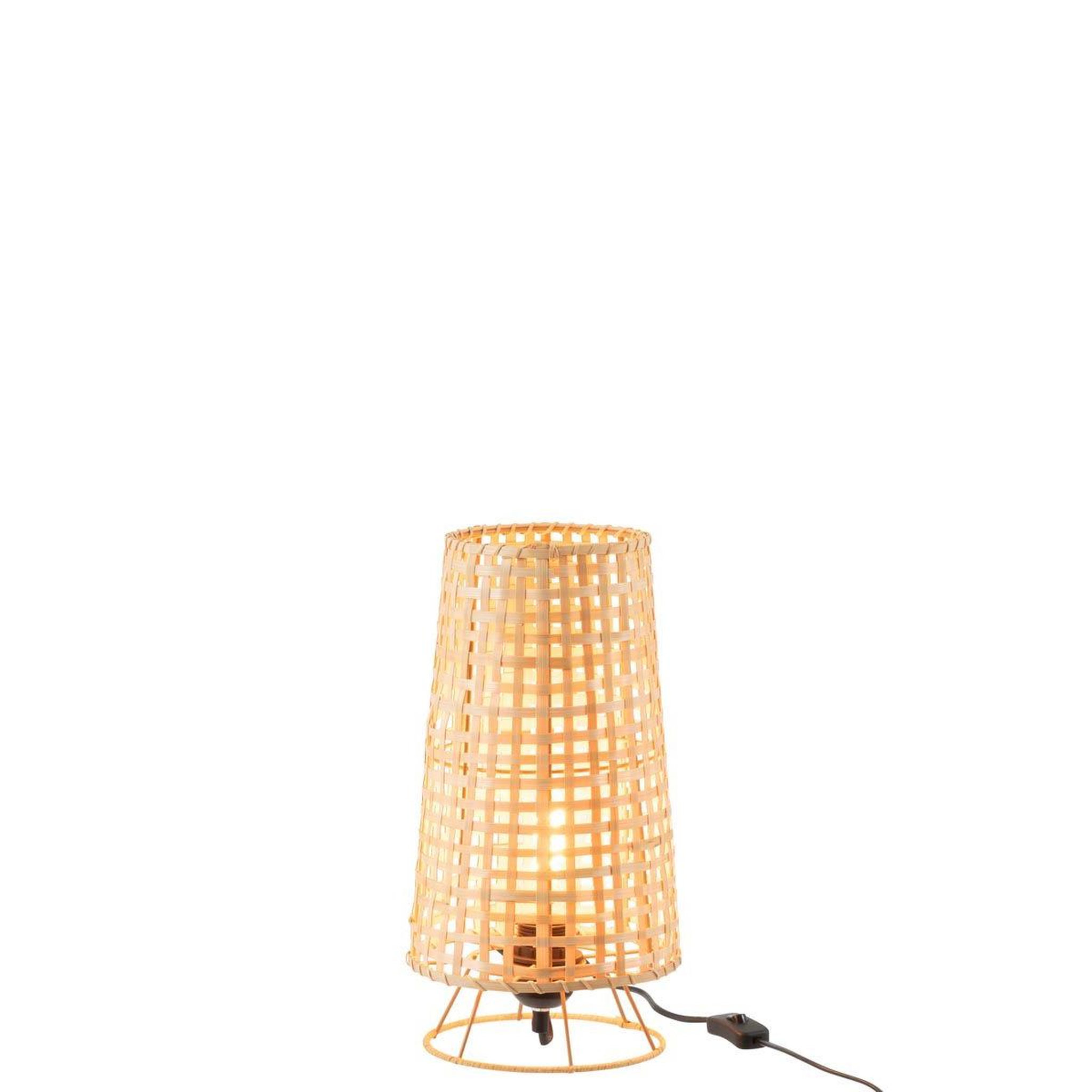 Voir la diapositive 2 : J-LINE Lampe à poser en rotin  léna  36cm naturel