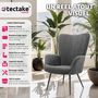 Voir la diapositive 2 : tectake Fauteuil rembourré Velours côtelé large anthracite/noir