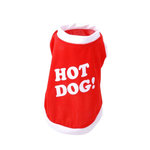DIVERS T-shirt pour chien Hot Dog - Taille S. Coloris disponibles : Rouge