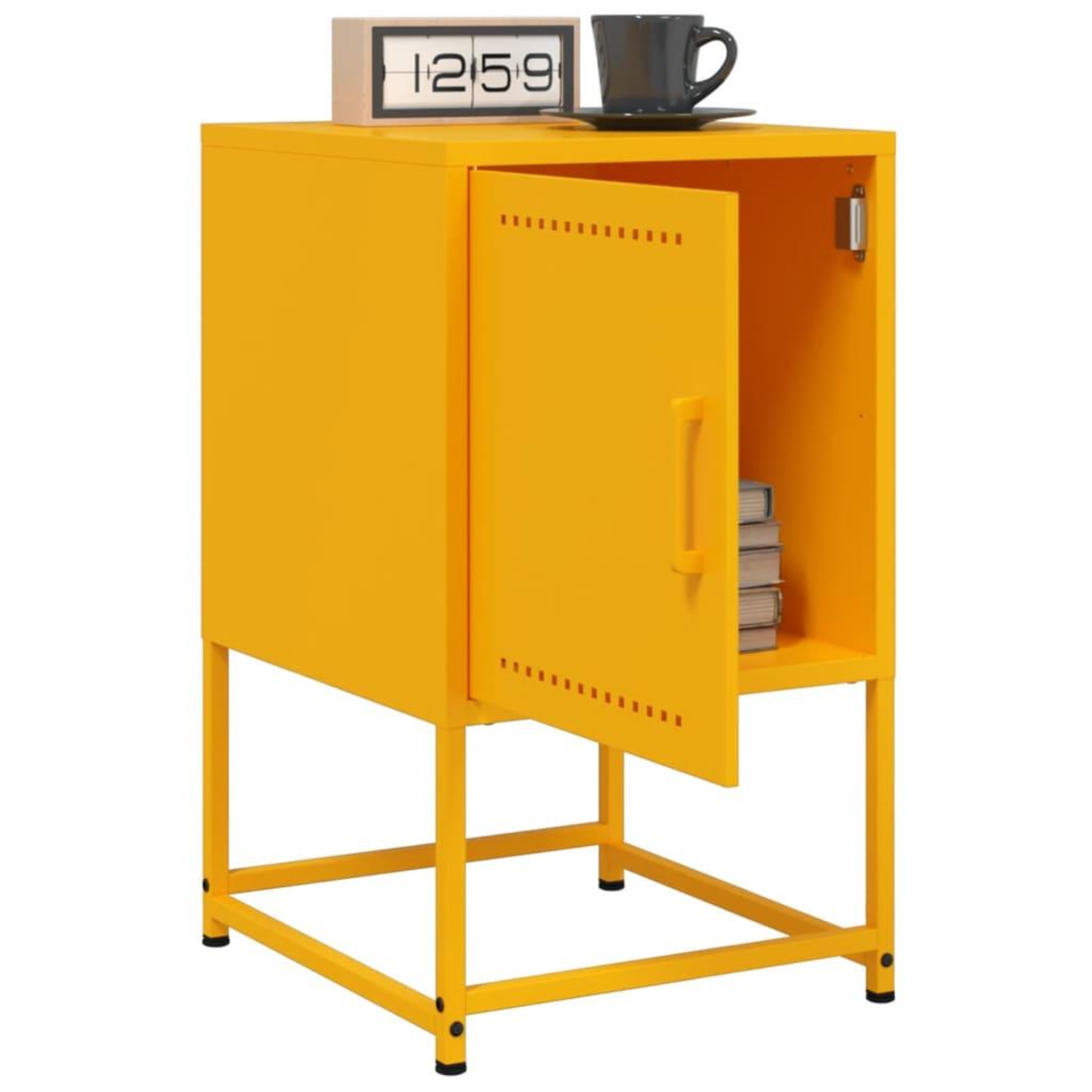 Voir la diapositive 4 : VIDAXL Table de chevet jaune moutarde 36x39x60,5 cm acier