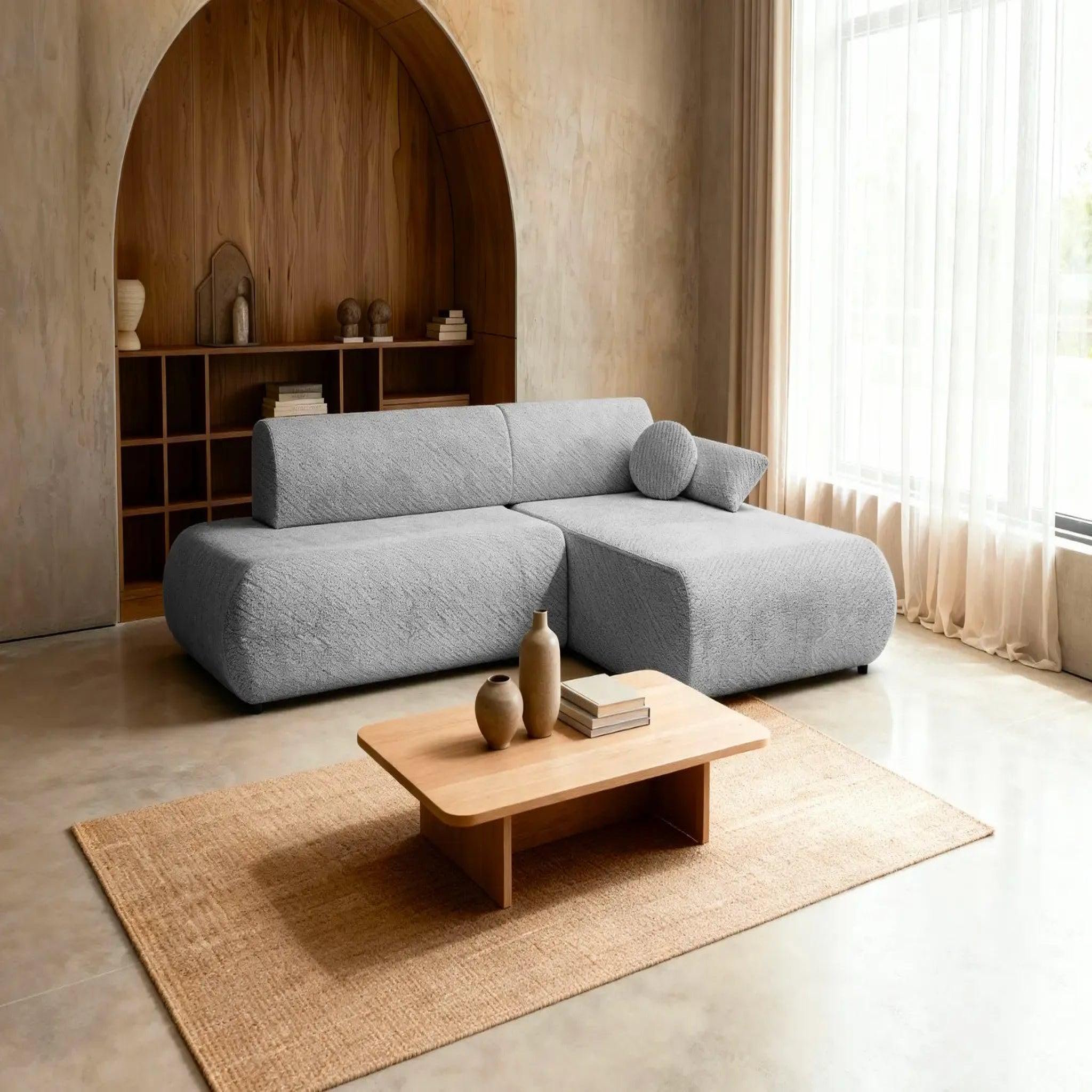 Voir la diapositive 2 : CASANOVA PARIS Levi - canapé d'angle convertible tissu lisse
