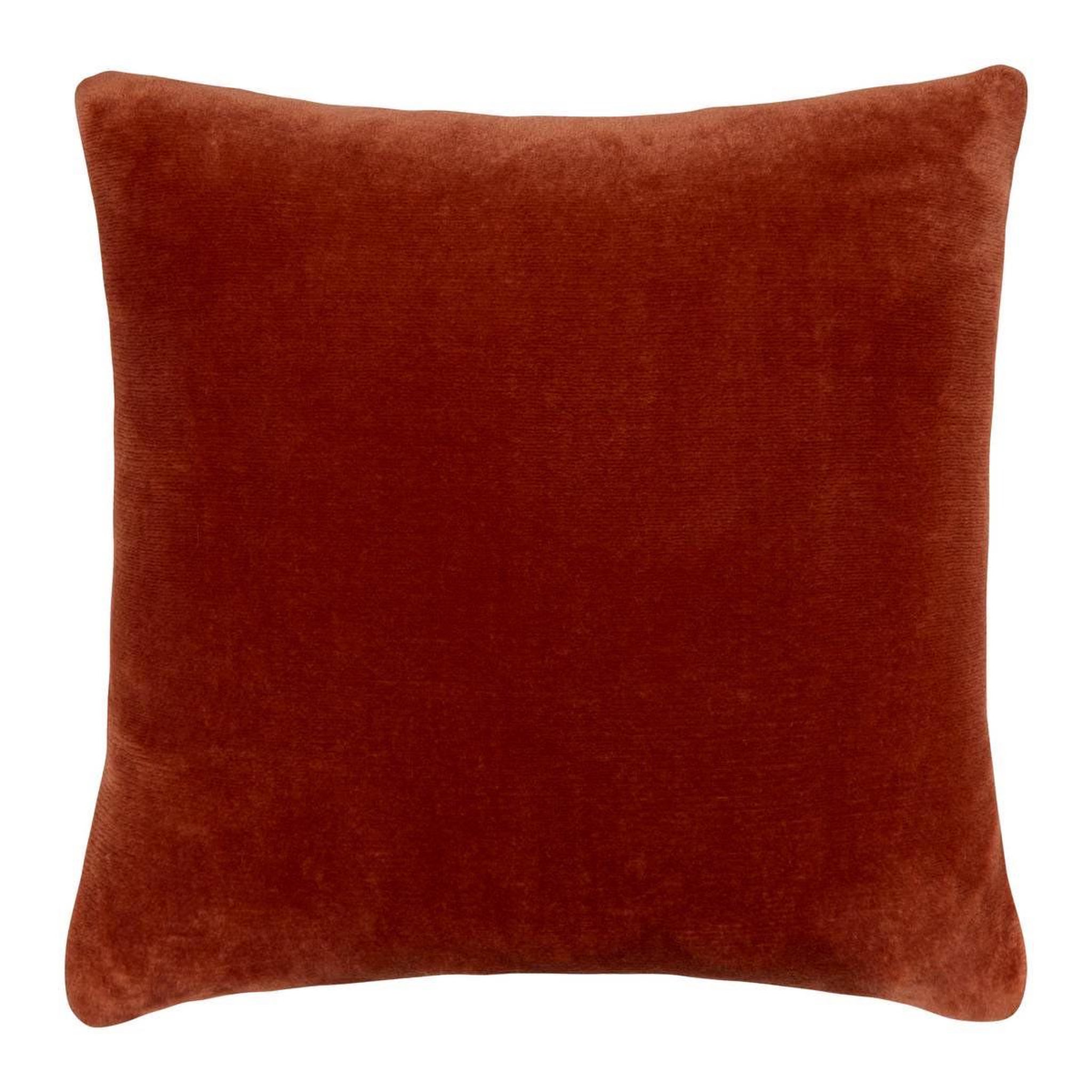 ATMOSPHERA Coussin en flanelle uni  ollis  38x38cm terracotta