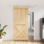 VIDAXL Porte coulissante et kit de quincaillerie 90x210 cm pin massif