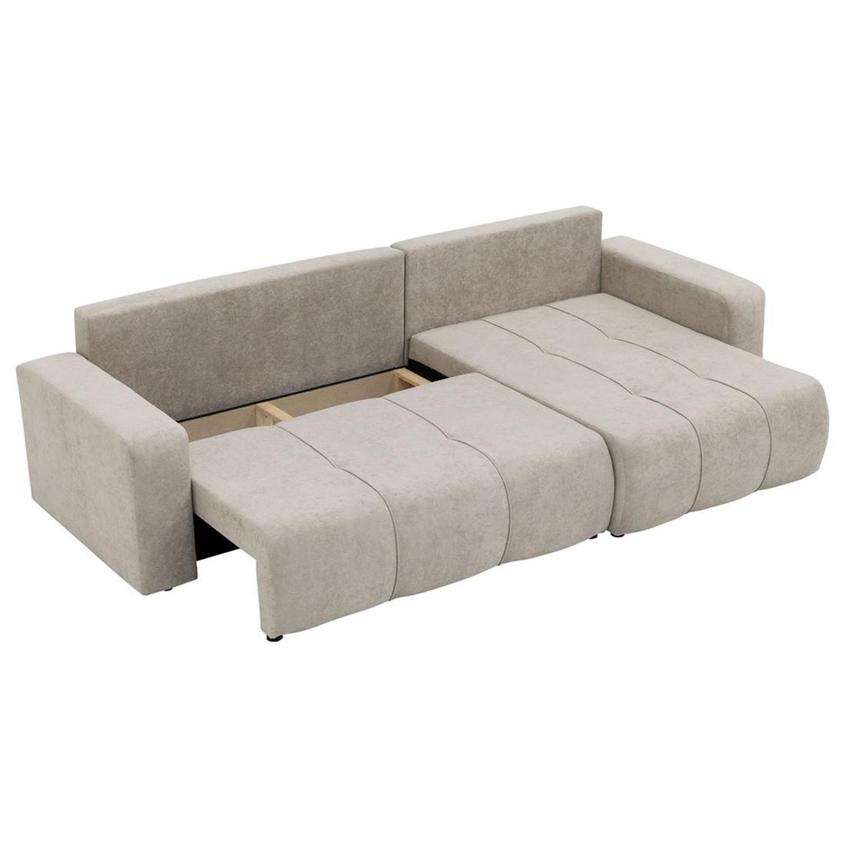 BEST MOBILIER Nicole - canapé d'angle réversible 5 places convertible avec coffre en tissu