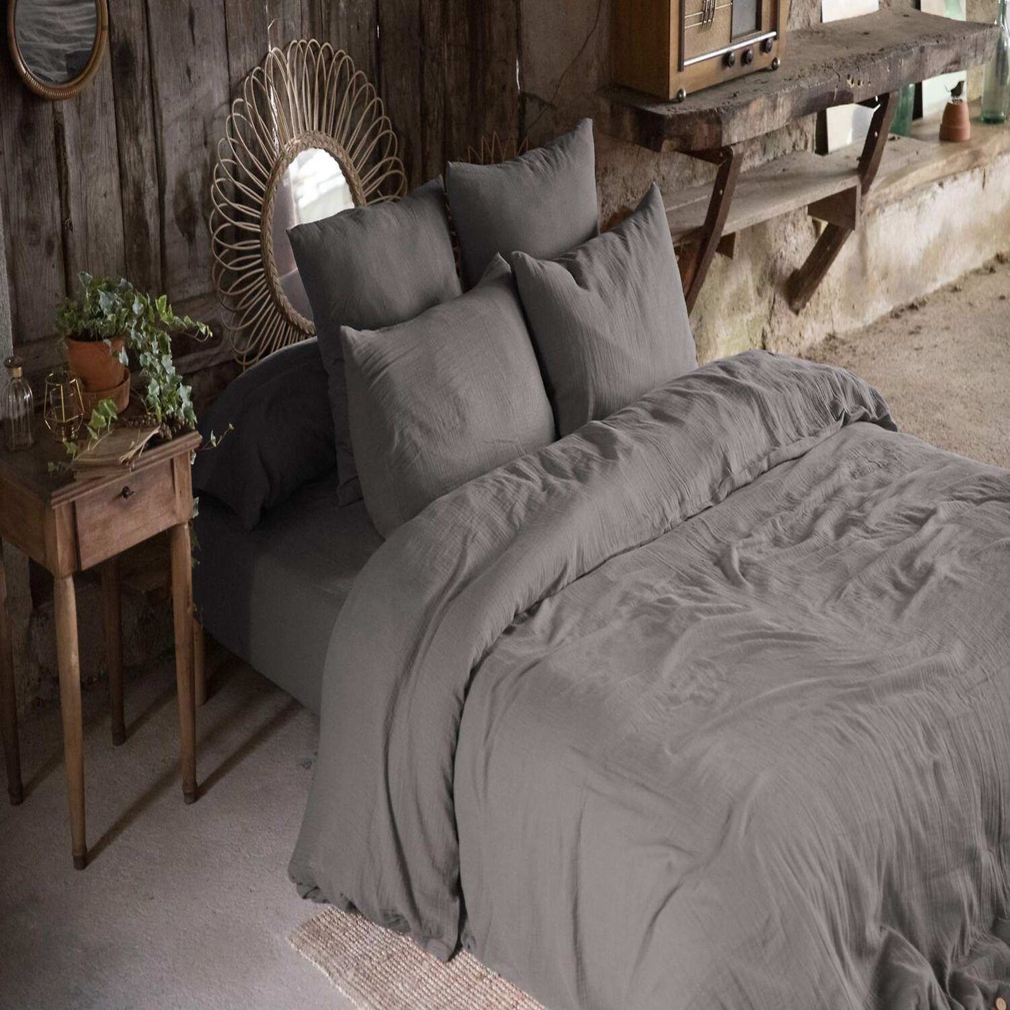 Voir la diapositive 1 : Home collection Housse de couette 100% gaze de coton