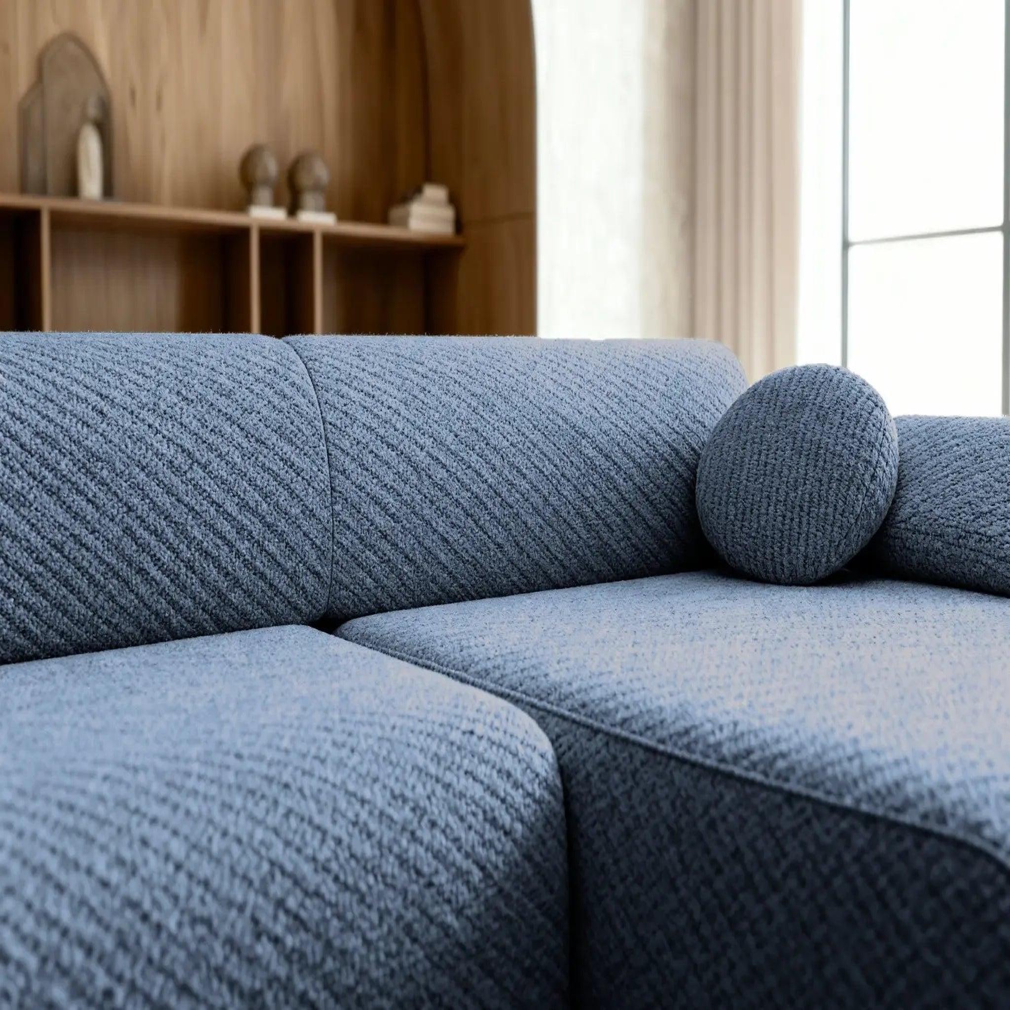 Voir la diapositive 4 : CASANOVA PARIS Levi - canapé d'angle convertible tissu lisse