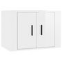 Voir la diapositive 2 : VIDAXL Meuble TV mural Blanc brillant 57x34,5x40 cm