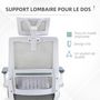 Voir la diapositive 6 : VINSETTO Chaise de bureau ergonomique réglable inclinable pivotante maille polyester gris