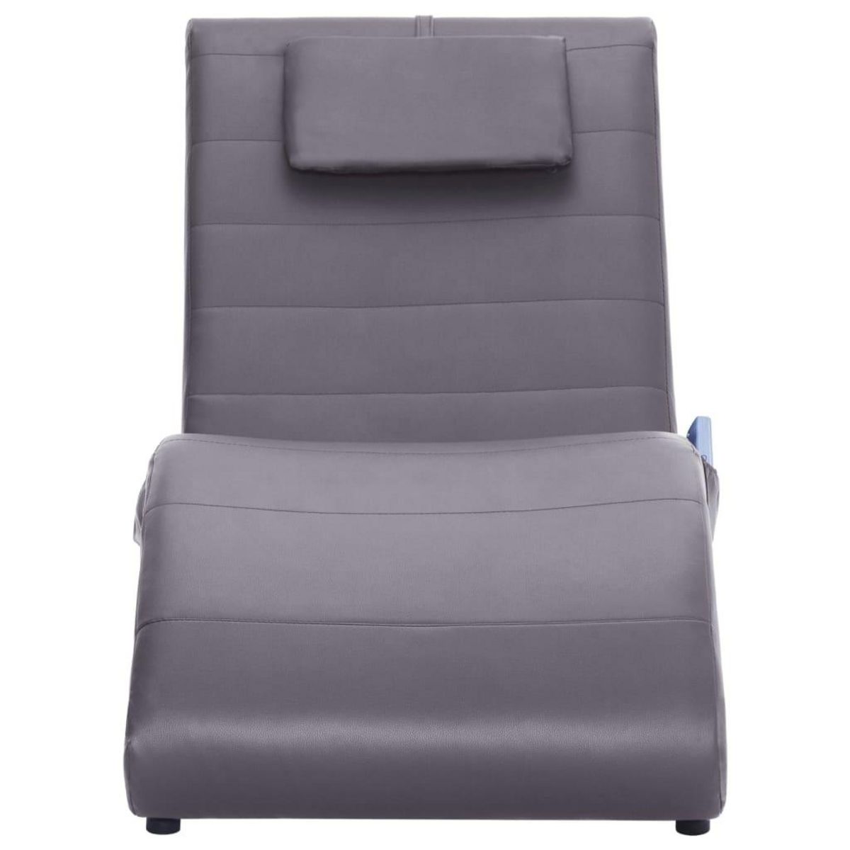VIDAXL Chaise longue de massage avec oreiller gris similicuir