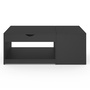 Voir la diapositive 3 : ID MARKET Table basse plateau relevable ELEA avec coffre bois noir