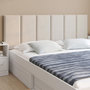 Voir la diapositive 4 : ID MARKET Lot de 6 panneaux muraux pour tête de lit YUMA 180 cm en tissu effet suédé beige
