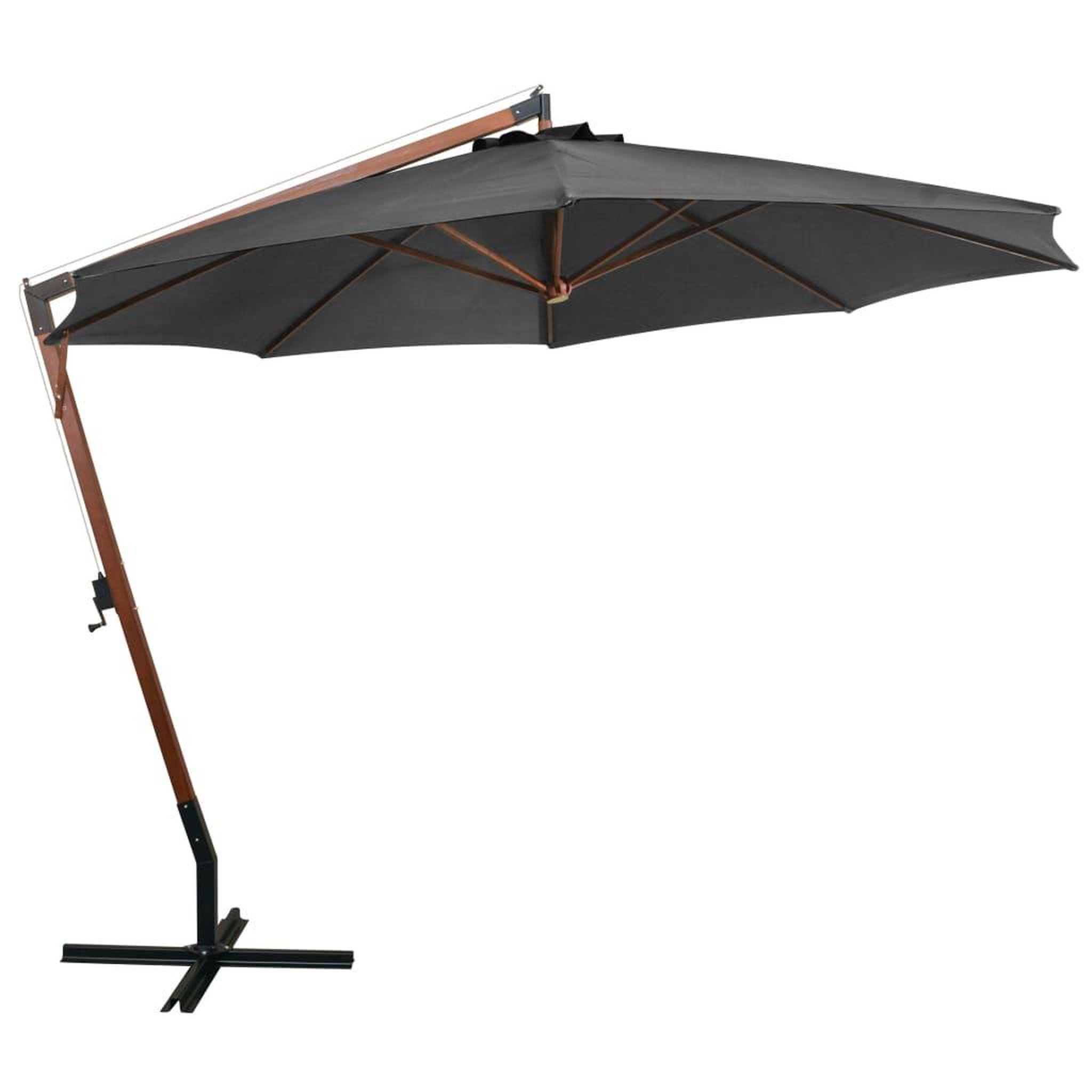 Voir la diapositive 2 : VIDAXL Parasol de jardin suspendu avec mat anthracite bois de sapin