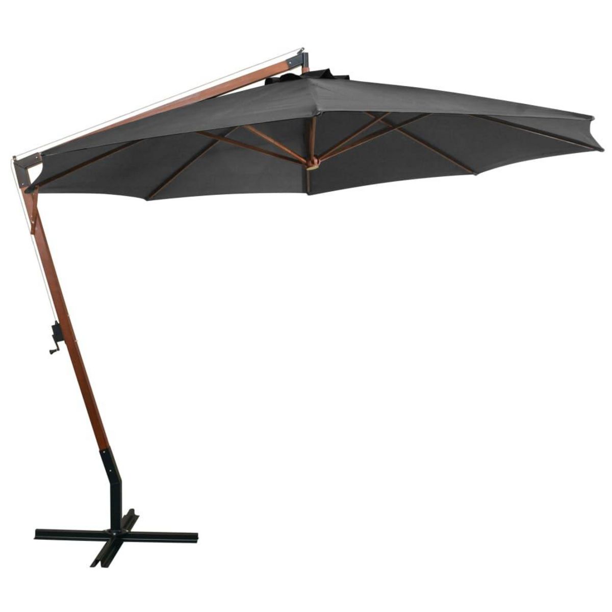 VIDAXL Parasol de jardin suspendu avec mat anthracite bois de sapin