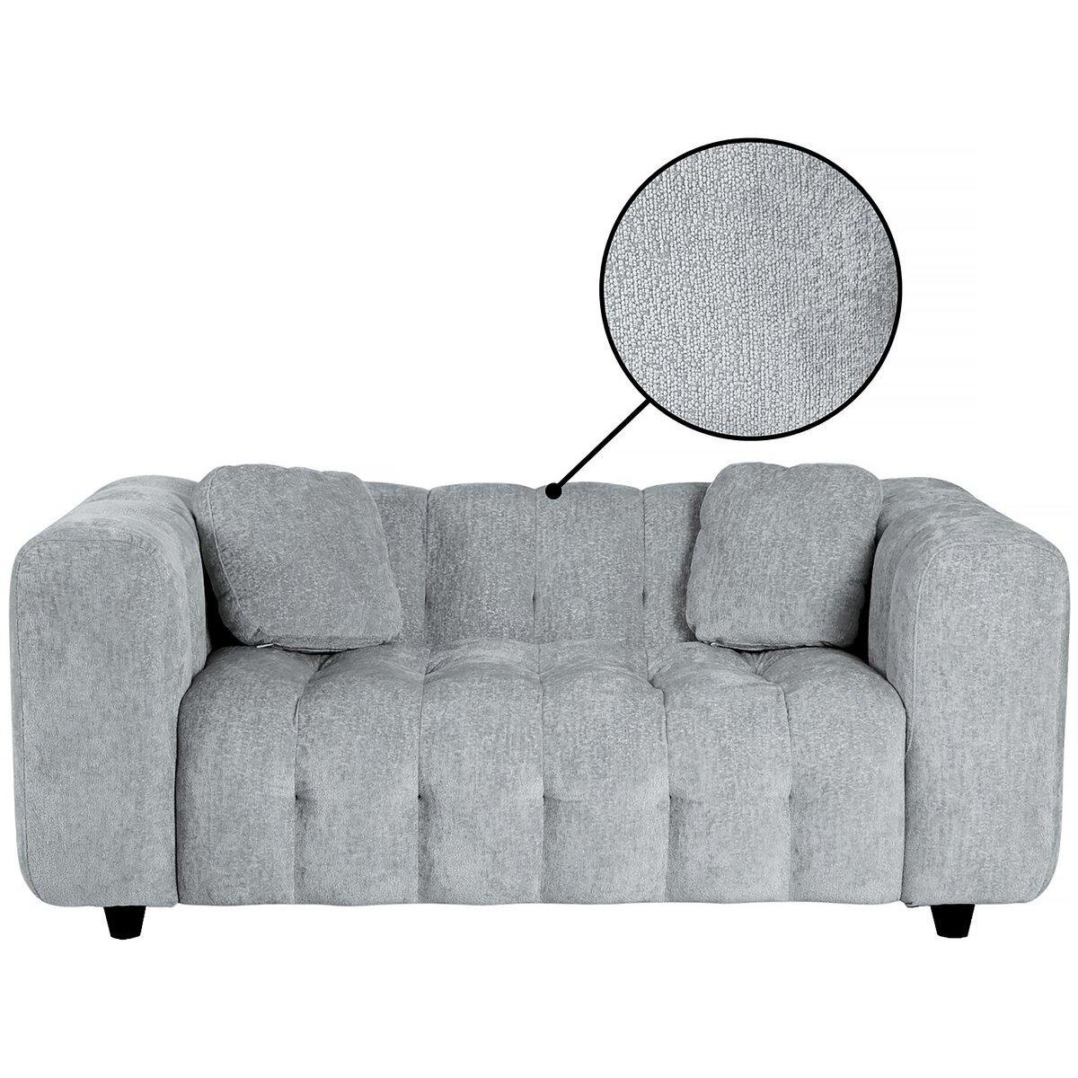 Habitat et Jardin Canapé droit en tissu chenille  Vendome  - 2 places - Gris