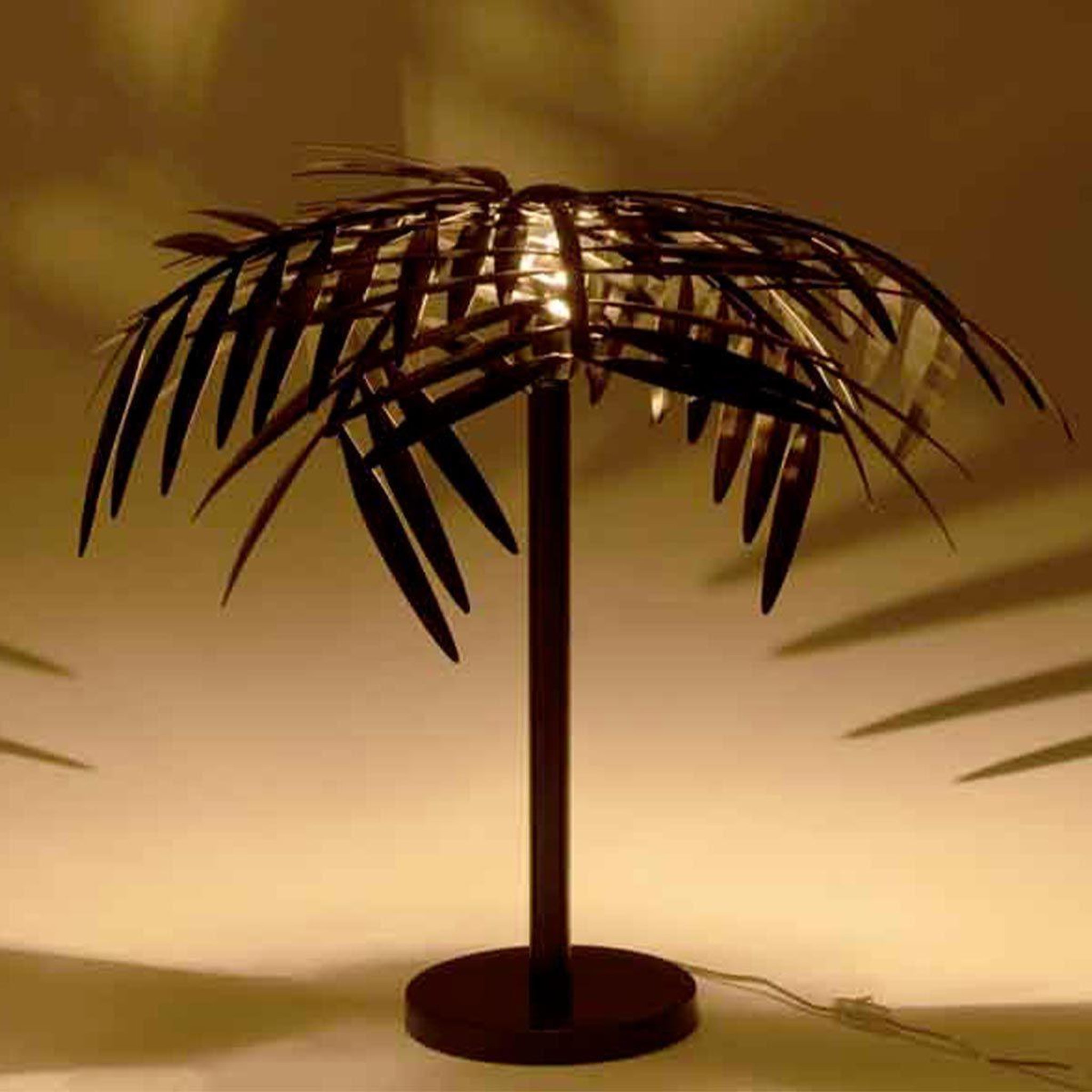 Voir la diapositive 3 : J-LINE Lampe à Poser Design  Feuille  73cm Noir