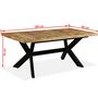 Voir la diapositive 6 : VIDAXL Table a manger Bois de manguier massif et croix en acier 180 cm
