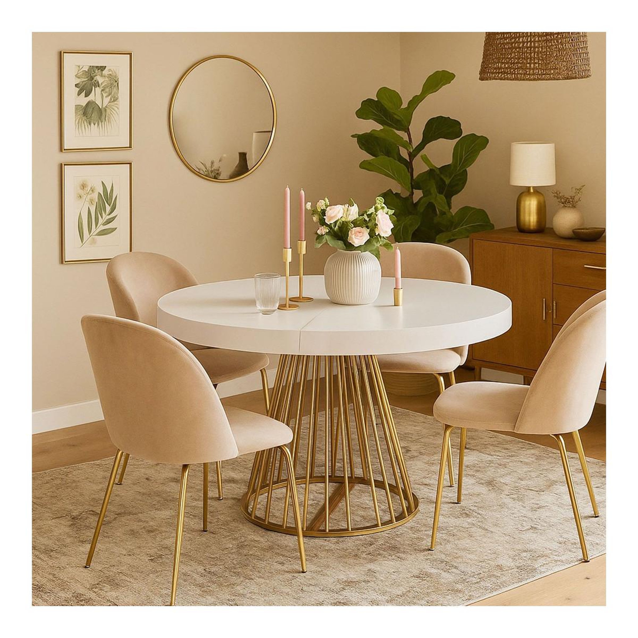 Voir la diapositive 3 : Paris Prix Table de repas extensible  resoa  110-260cm blanc