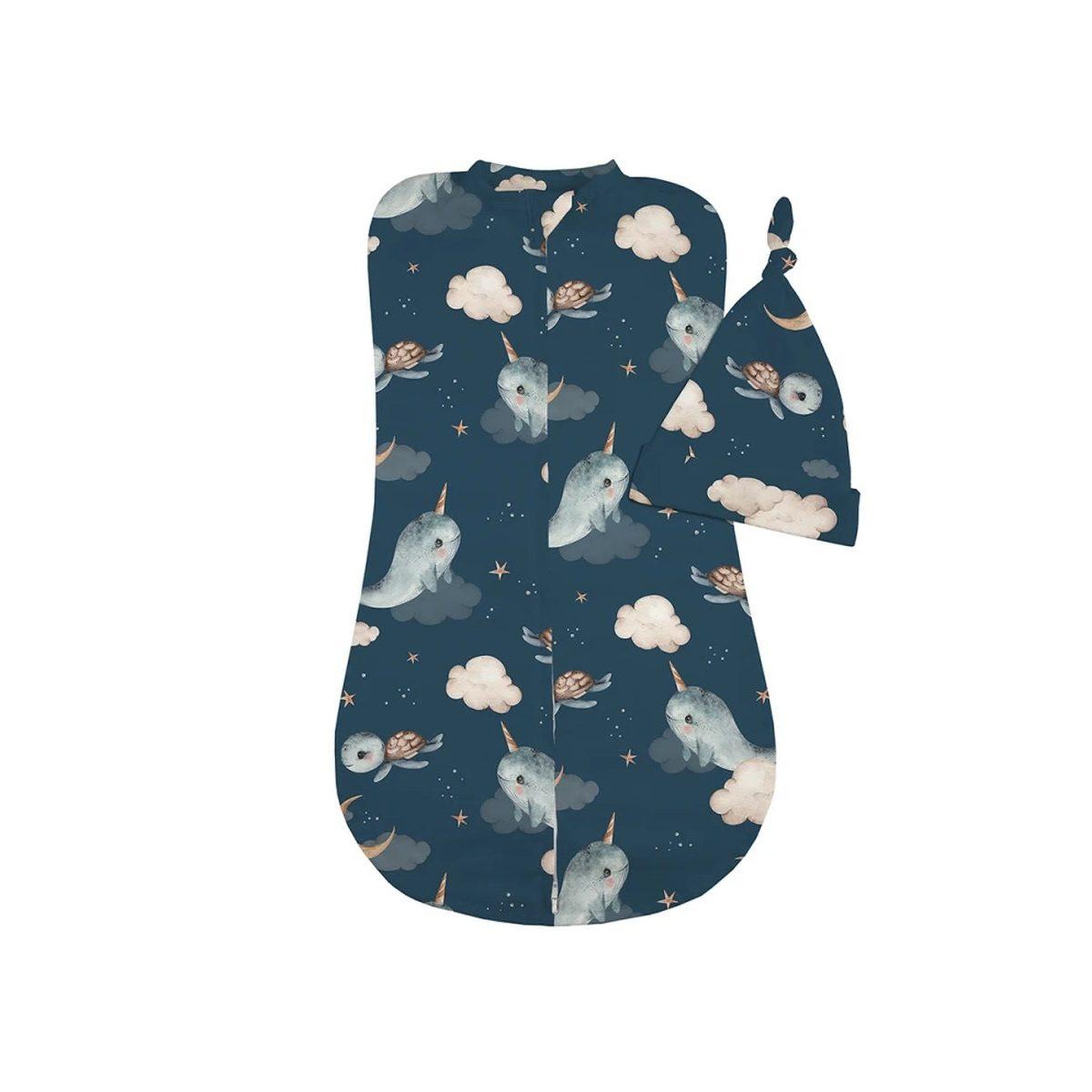 WALDIN Lange d'emmaillotage - taille S - dark blue, whale