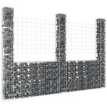 VIDAXL Panier de gabion en forme de U avec 3 poteaux Fer 260x20x200 cm
