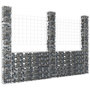 Voir la diapositive 1 : VIDAXL Panier de gabion en forme de U avec 3 poteaux Fer 260x20x200 cm