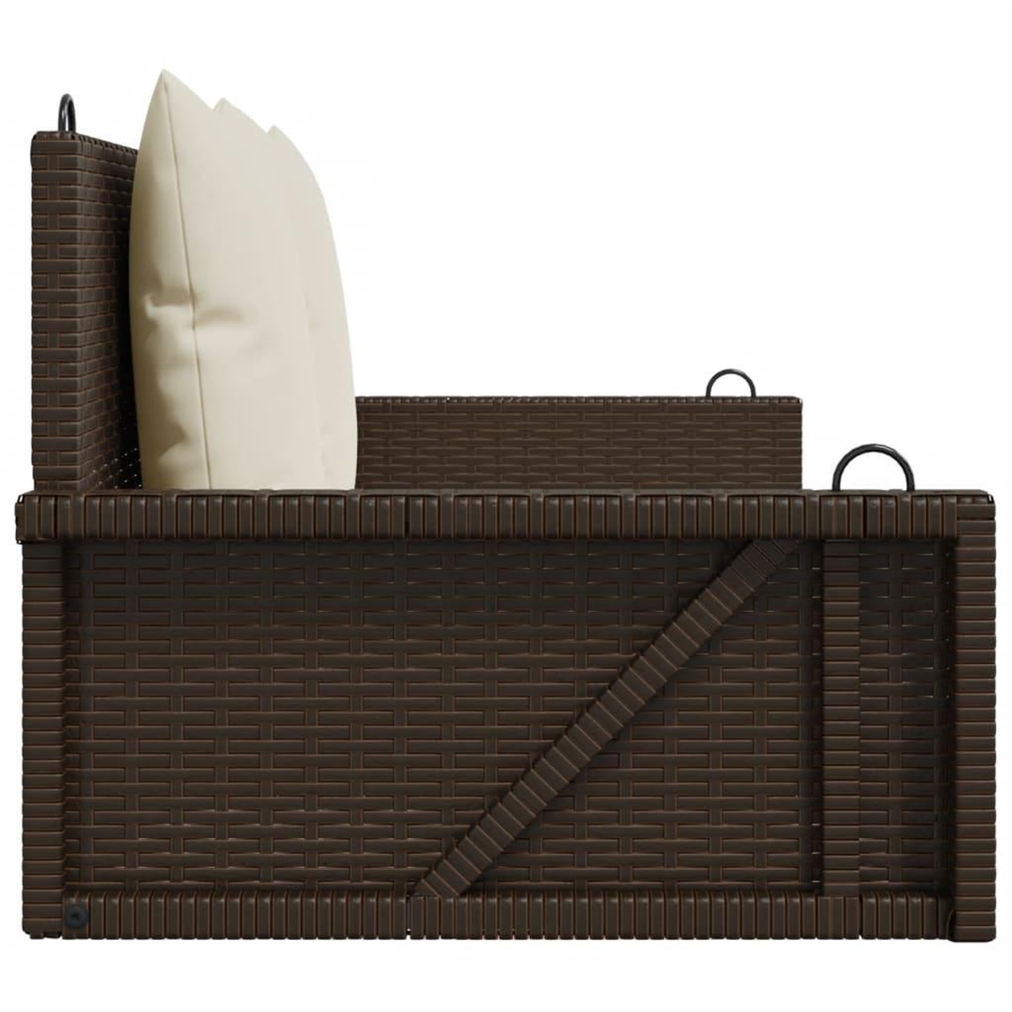 Voir la diapositive 5 : VIDAXL Balancelle avec coussins marron 119x56x48 cm resine tressee