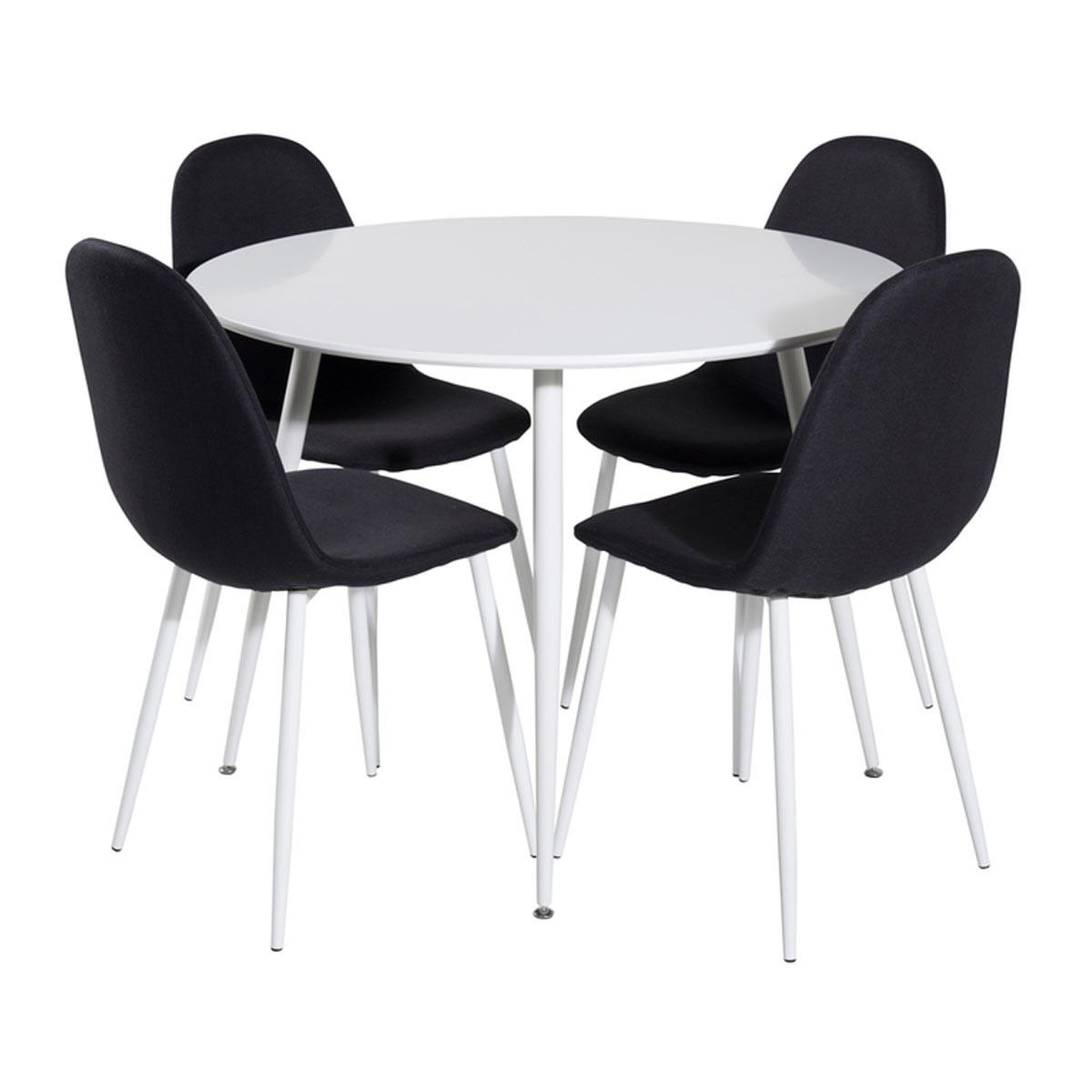 Paris Prix Ensemble table à manger & 4 chaises  plaza & polar  100cm blanc & noir