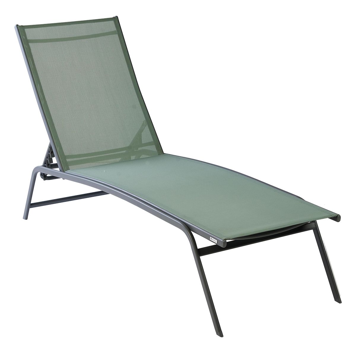 GARDENSTAR Bain de soleil multipositions - Acier et textilène - Vert iceberg