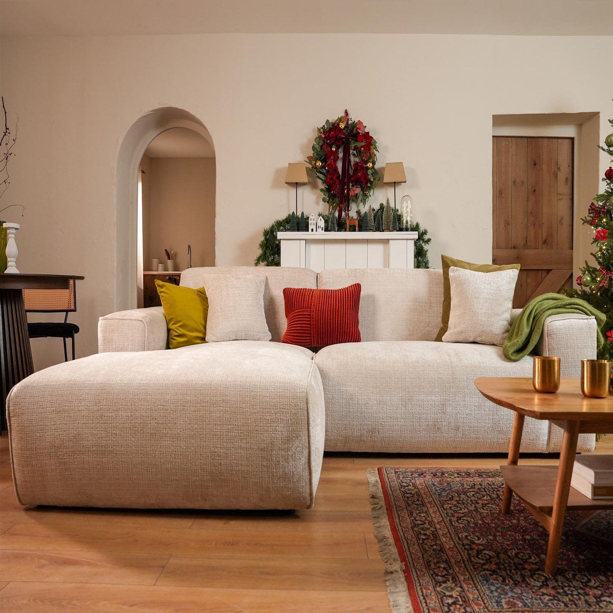 LISA DESIGN Lison - canapé d'angle gauche 4 places en velours texturé