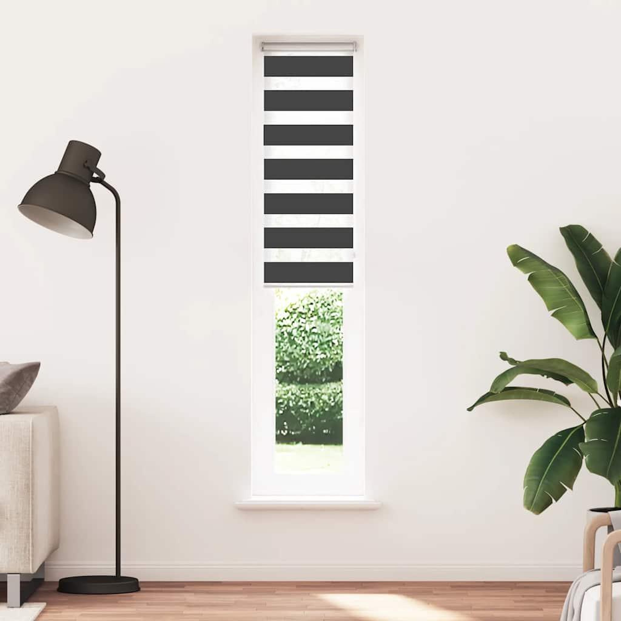 Voir la diapositive 2 : VIDAXL Store zebre noir 50x200 cm largeur du tissu 45,9 cm polyester
